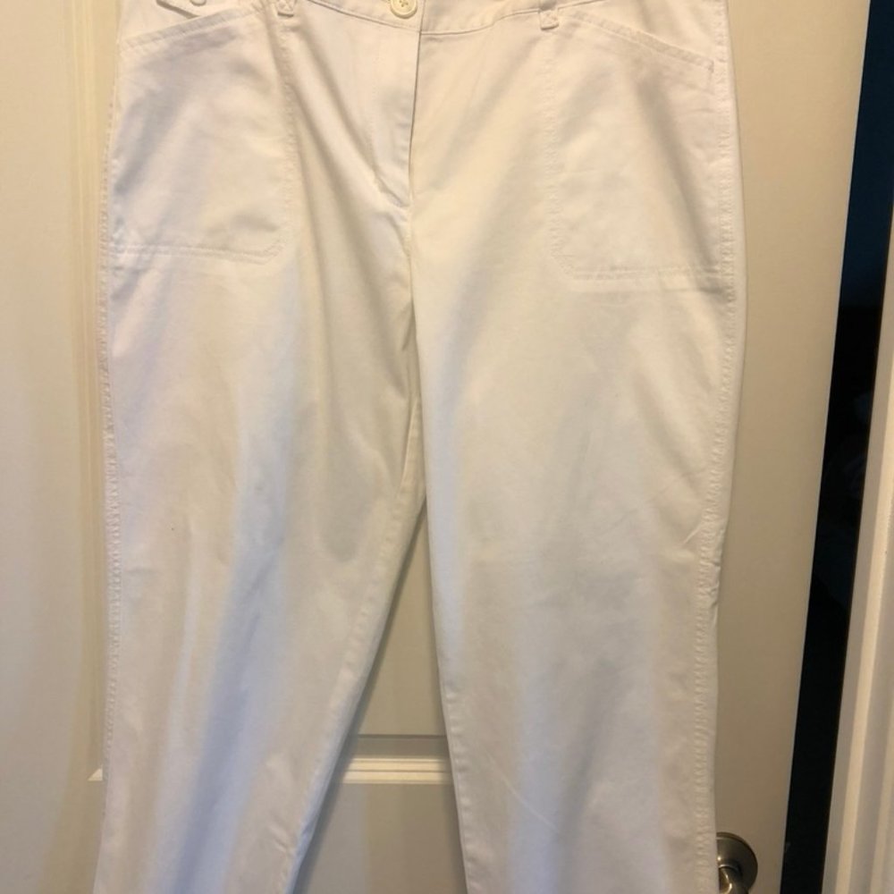 JJill Cropped White Pants